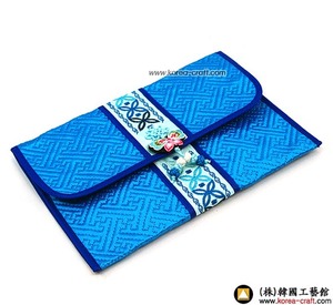자수누비 통장지갑(파랑)