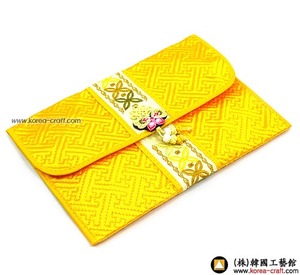 자수누비 통장지갑(노랑)